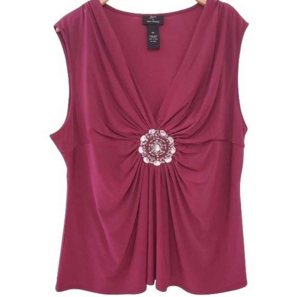 Pink Sleeveless blouse from Lennie for Nina Leonard Sixe 3XL